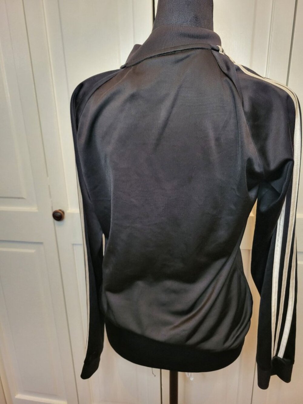 Adidas Black White Track Stripe Zip Up jacket S Streetwear Activewear School Gym - Picture 2 of 8
